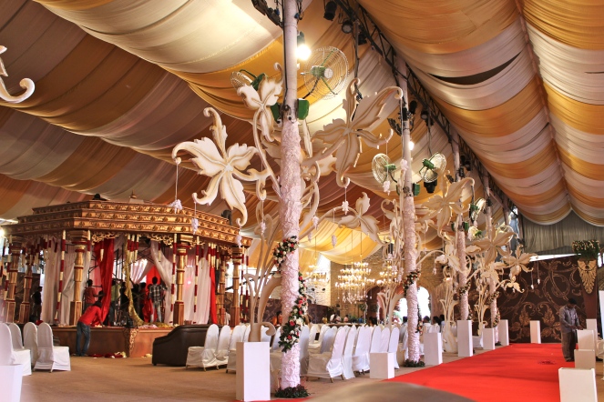 Inside Bangalore Palace, I got to go to the swankiest wedding you can imagine!